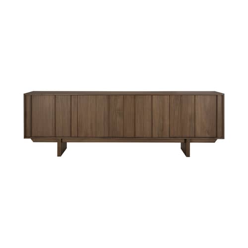 Buffet Pillar bois marron / L 220 x H 70 cm - Ethnicraft - L 220 cm / Teck brun - Teck massif teinté