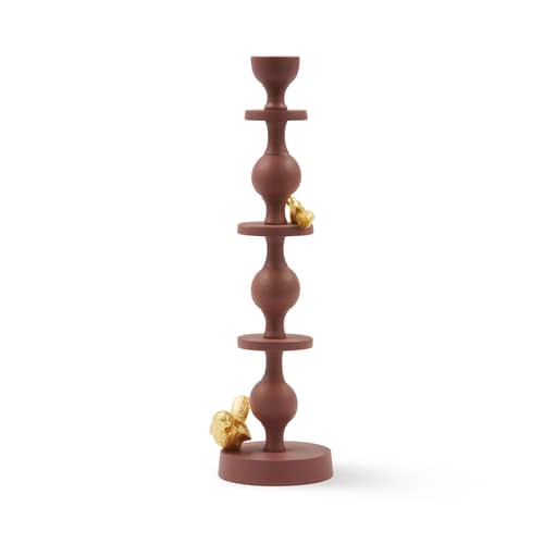 Climbing Pole Large Candle stick metal purple / H 37 cm - Pols Potten - Dark purple - Aluminium