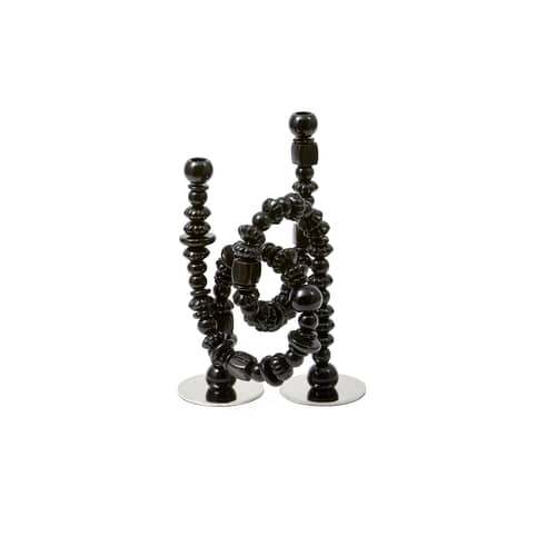 Chandelier Perles verre noir - POLSPOTTEN - Noir - Acier inoxydable, Verre recyclé