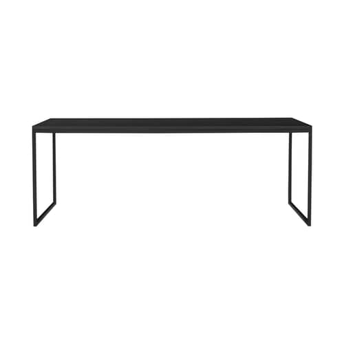 Fronzoni ‘64 Desk wood black / AG Fronzoni, 1964 - 100 x 200 cm / Wood - Cappellini - Anthracite - Lacquered MDF, Varnished metal