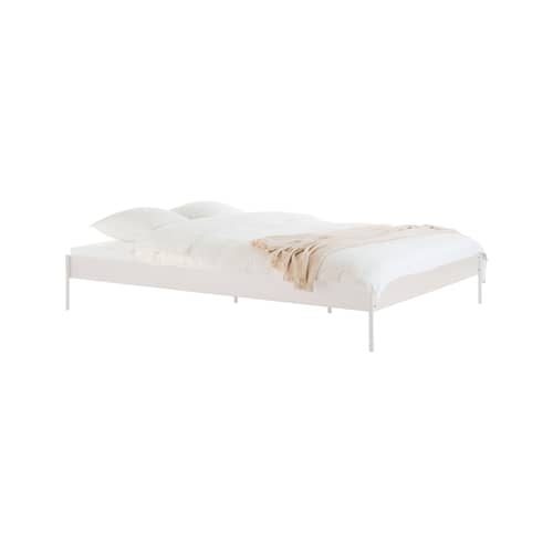 Doppelbett Eton metall beige / Für Matratze 140 x 200 cm - inkl. Lattenrost - NOO.MA - Beige Wüste - Stahl