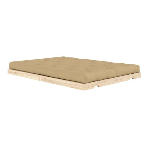 Canapé convertible Flip / L 145 cm - 3 positions - KARUP DESIGN - Beige doré 758 / Pin - Fibres recyclées mélangées, Mousse, Pin massif certifié FSC, Tissu