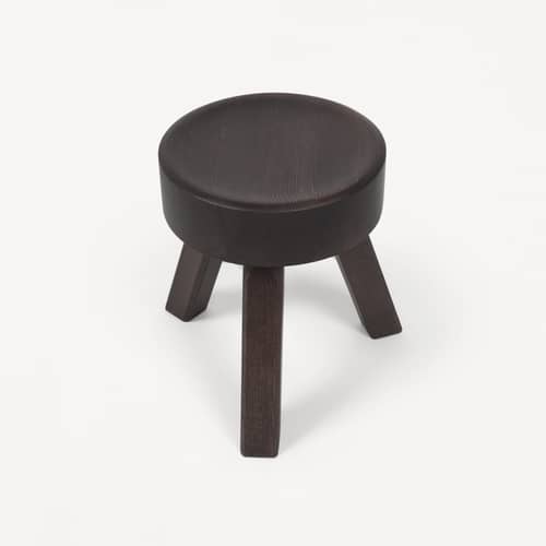 Hocker AML holz braun / Ø 32,5 x H 32,5 cm - Frama  - Braun - Gebeiztes massives Kiefernholz