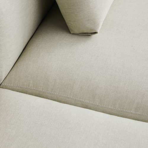 Divano destro Mags Soft Low Armrest n°1 tessuto beige / 2,5 posti - En&ls 238 cm - Hay - Beige (Tessuto Metafora) -  Duvet, Legno, Molle, Schiuma poliuretanica HR, Tessuto