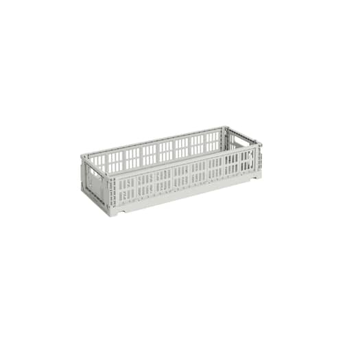 Panier Colour Crate MINI plastique gris Oblong / 13 cm x 34.5 cm - Hay - Gris - Polypropylène recyclé