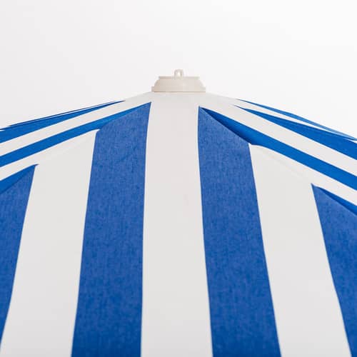 Parasol The Amalfi Crew bleu / Ø 200 cm - BUSINESS & PLEASURE - Rayé / Bleu Méditerranéen - Aluminium, Bois de récupération, Fibre de verre, Toile outdoor