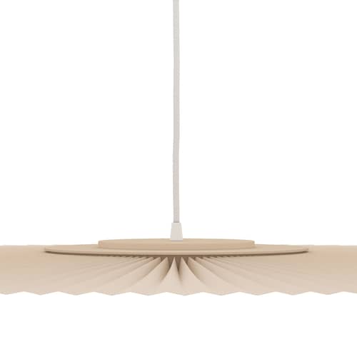 Pendelleuchte Carmen Large textil beige / Ø 120 cm - Plissee - Hartô - Sand goldfarben - Auf PET kaschiertes Textil, bemaltes Metall