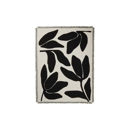 Plaid Herbert tessuto nero / 130 x 180 cm - BROSTE COPENHAGEN - Nero - Cotone