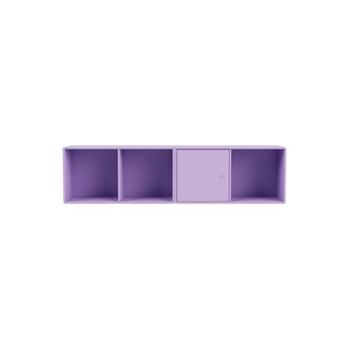 Portaoggetti da parete Line legno viola / L 139,2 x P 30 cm H 35,4 cm - MONTANA - Iris iridescente 164 - MDF laccato