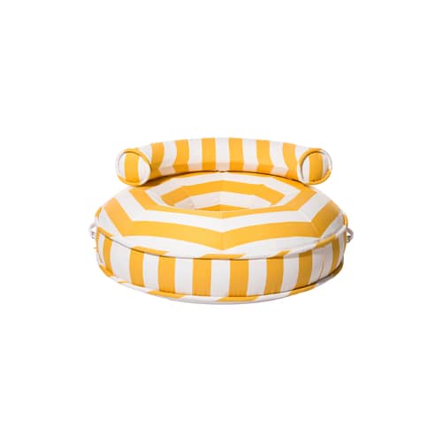 Pouf d\'extérieur flottant Canvas tissu jaune - BUSINESS & PLEASURE - Crew Mimosa / Rayé jaune - PVC, Tissu outdoor Pleasuretex®