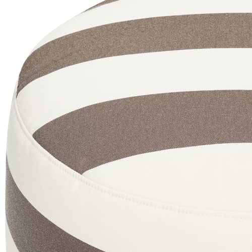 Pouf d\'extérieur Point Large Outdoor / Ø 70 x H 40 cm - Fatboy - Rayé Cacao - Polystyrène expansé, Tissu oléfine