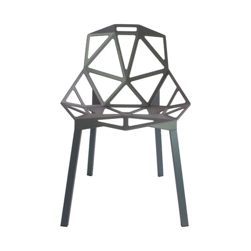 Sedia impilabile Chair One metallo verde grigio / Metallo - Magis - Grigio-verde / Piedi grigio-verde - alluminio verniciato, Ghisa di alluminio verniciata