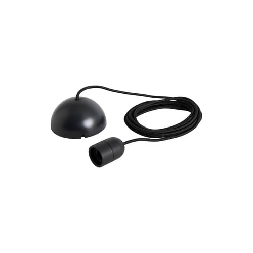 Système électrique pour suspension Common tissu noir / Set câble tissu 4m, rosace, douille E27 - Hay - Noir soft - ABS, Polycarbonate, Tissu