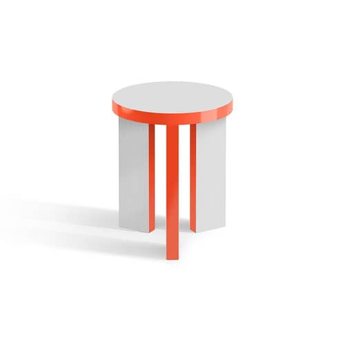 Table d\'appoint Slice me nice  orange / Ø 40 x H 49 cm - Zanotta - Ø 40 x H 49 cm / Orange & argent - MDF revêtus de stratifié Fenix®