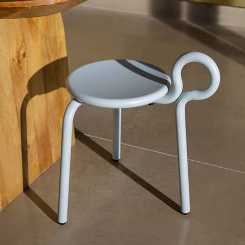 Tabouret Lasso métal - & klevering - Bleu glacier - Métal
