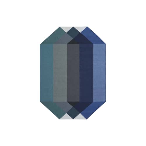 Tappeto per esterno Diamond tessuto blu / 170 x 220 cm - PET riciclato - Gan - Blu / verde -  PET recyclé