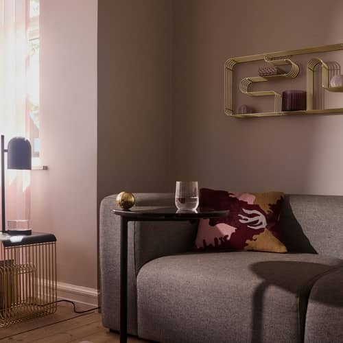 Wandregal Curva metall silber / Utensilien - 33 x 70,5 x T 9 cm - AYTM - Silber - Stahl