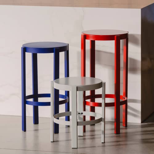Barhocker Doon metall blau / H 65 cm - NOO.MA - Süße Heidelbeerfarben - Stahl