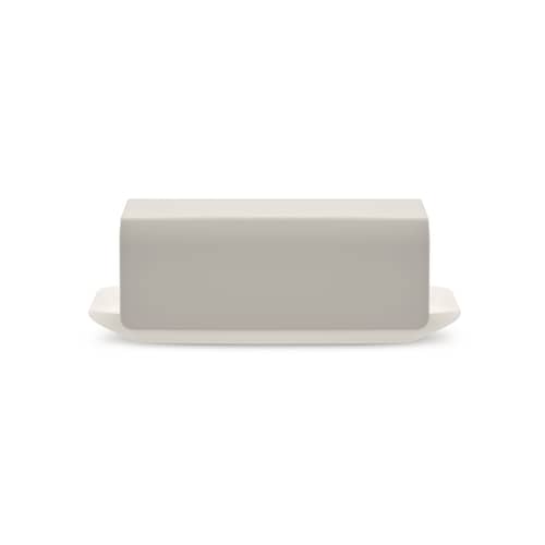 Beurrier Mattina / Porcelaine & acier - Alessi - Gris - Acier inoxydable, Porcelaine