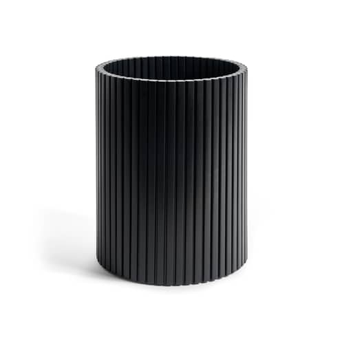 Cestino per la carta Roller Max legno nero / Mogano - Ø 28 x H 35 cm - Ethnicraft - Roller Max / Nero - Mogano massiccio tinto
