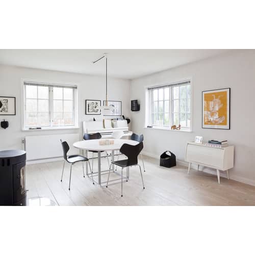 Chaise empilable Grand Prix bois noir - Fritz Hansen - Noir - Acier, Frêne