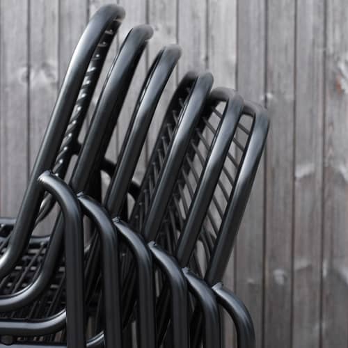 Chaise empilable Vig métal noir - Normann Copenhagen - Noir - Acier thermolaqué