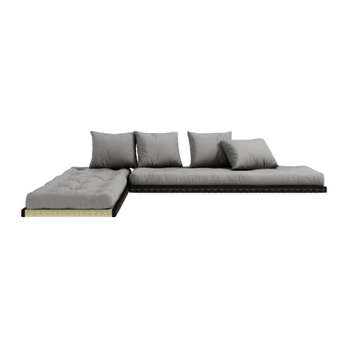 Canapé convertible Chico / Modulable - L 200 cm - KARUP DESIGN - Gris 746 - Fibres recyclées mélangées, Jonc tissé, Mousse, Paille de riz, Tissu