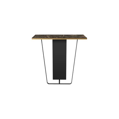 Console: Horizon Small ceramica nero / L 90 cm - RED Edition - Marmo nero / Piede nero - Acciaio, Ceramica, Legno, Ottone