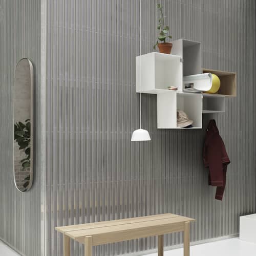 Etagère Mini Stacked / Medium carré 33x33 cm / Avec fond - Muuto - Vert kaki - MDF peint