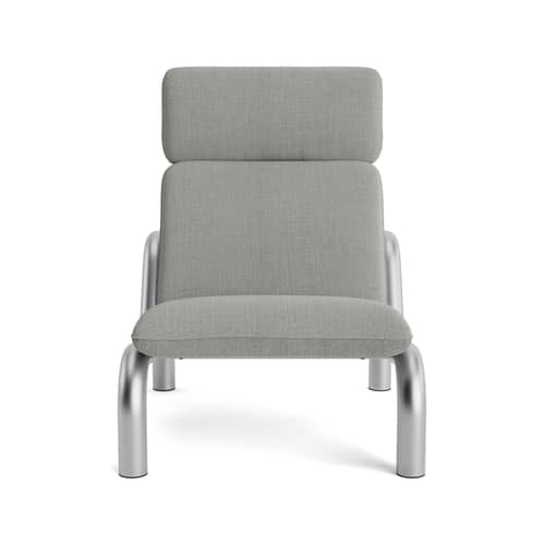 Fauteuil rembourré Tube tissu gris - Normann Copenhagen - Gris (tissu Remix 133) - Acier, Mousse, Tissu