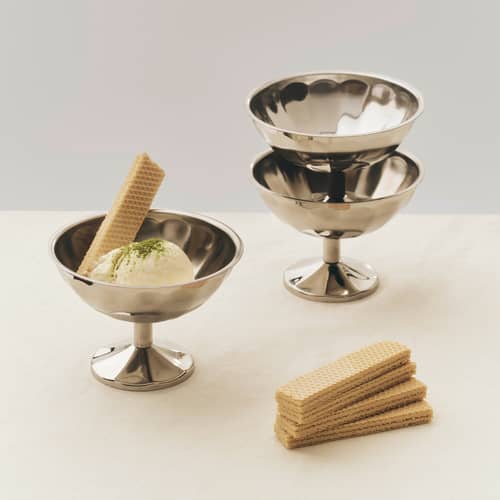 Italian Ice-cream bowl metal silver - Hay - Polished steel - Polished stainless steel