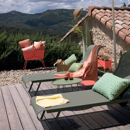 Jardinière Basket métal vert haute / L 70 x H 84 cm - Fermob - Pesto - Acier, Aluminium