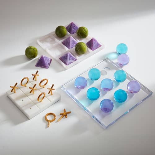 Jeu de morpion Mustique Tic-Tac-Toe  / Acrylique - Jonathan Adler - Améthyste & olive - Acrylique