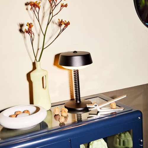 Lampe extérieur sans fil rechargeable Bellboy métal noir / Ø 18 x H 30 cm - Fatboy - Antracite - Acier, Aluminium, Polypropylène