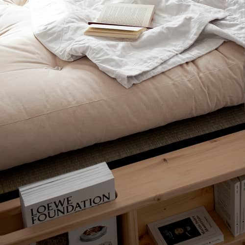 Letto matrimoniale Ziggy legno naturale / Per materassi da 180 x 200 cm - Contenitore incorporato - KARUP DESIGN - Pino chiaro - Pino massello certificato FSC