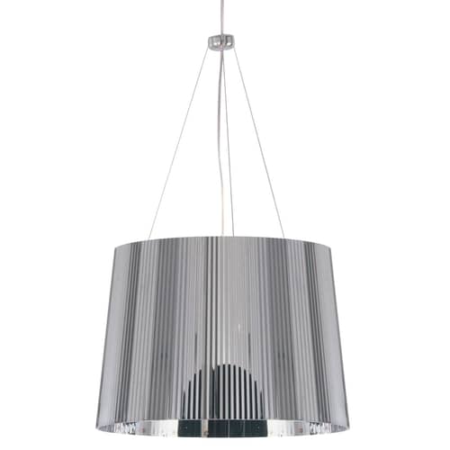 Gé Metallisé Pendant plastic material metal / Ø 37 cm - Recycled material - Kartell - Chromed - Polycarbonate