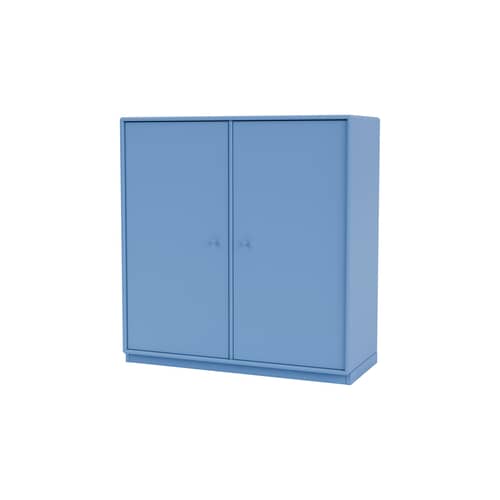 Rangement Cover Cabinet bois bleu / L 69.6 x P 30 x H 72,6 cm - 2 portes - MONTANA - Azure 154 - MDF laqué