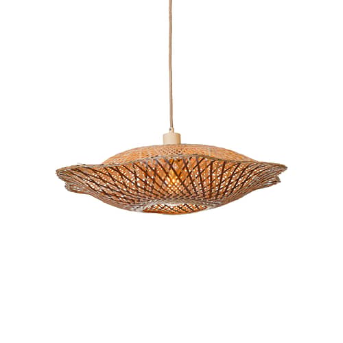 Sospensione Madura legno beige / Ø 60 x H 15 cm - Bambù - GOOD&MOJO - / Ø 60 cm - Marrone e naturale - Bambù, Ferro