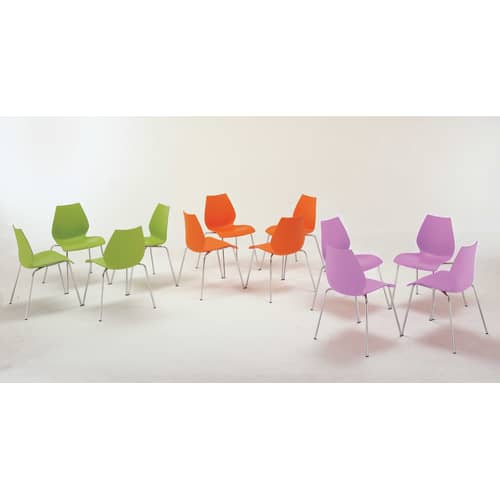 Stapelbarer Stuhl Maui plastikmaterial schwarz - Kartell - Anthrazit - Polypropylen, verchromter Stahl