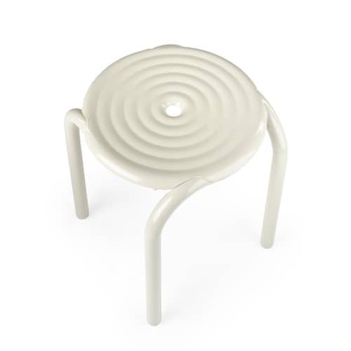 Tabouret Groove métal beige - Tom Dixon - Beige Mastic - Aluminium