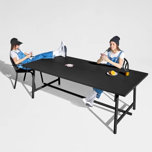 Tavolo rettangolare Fred\'s metallo nero / 220 x 100 cm - da 6 a 8 persone - Fatboy - Antracite - Alluminio