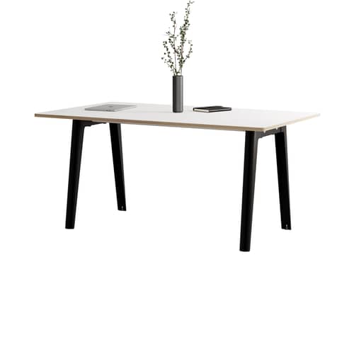 Tavolo rettangolare New Modern materiale plastico nero / 160 x 95 cm - Laminato / 6 a 8 persone - TIPTOE - Nero Grafite - Acciaio termolaccato, Stratificato