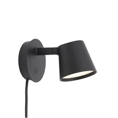 Applique avec prise Tip LED / Orientable - Variateur - Muuto - Noir - Aluminium