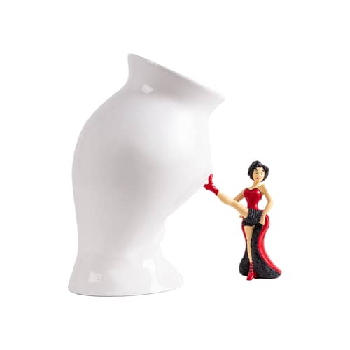Vase Circus - Lucy céramique blanc / H 28,5 cm - Seletti - Blanc / Multicolore - Porcelaine, Résine