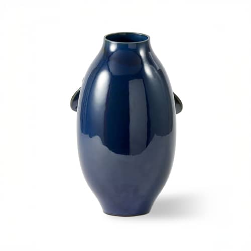 Vase Quillie Small céramique bleu / Ø 18 x H 32 cm - POLSPOTTEN - Bleu - Céramique émaillée