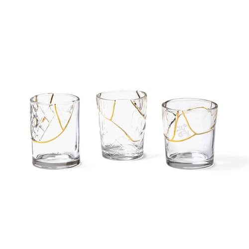 Verre Kintsugi n°1 verre transparent or / Verre & or fin - Seletti - n°1 / Transparent & or - Or fin, Verre