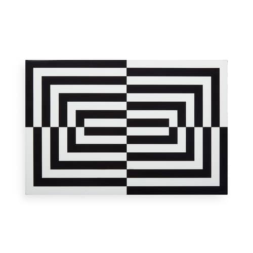 Op Art Large Box wood white black / Laquer - 30 x 20 cm - Jonathan Adler - Large - Lacquered wood, Velvet
