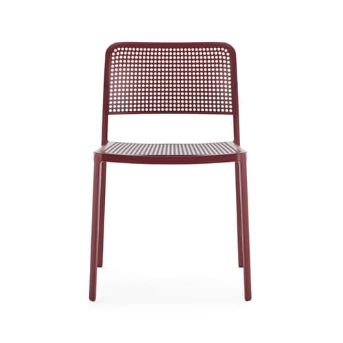 Chaise empilable Audrey plastique rouge - Kartell - Bordeaux - Aluminium peint, Polypropylène