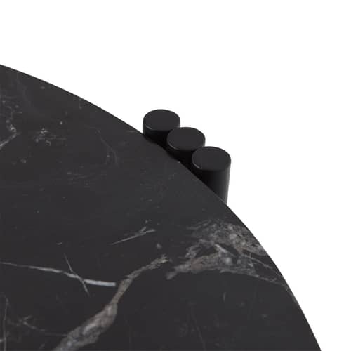 Couchtisch Tribus marmor schwarz / Ø 80 x H 45 cm - Marmor - AYTM - Marmor, schwarz / schwarze Füße - Marmor, Stahl
