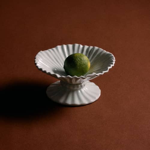 Coupe New classics céramique blanc / Ø 20 x H 10 cm - HK LIVING - Blanc - Grès